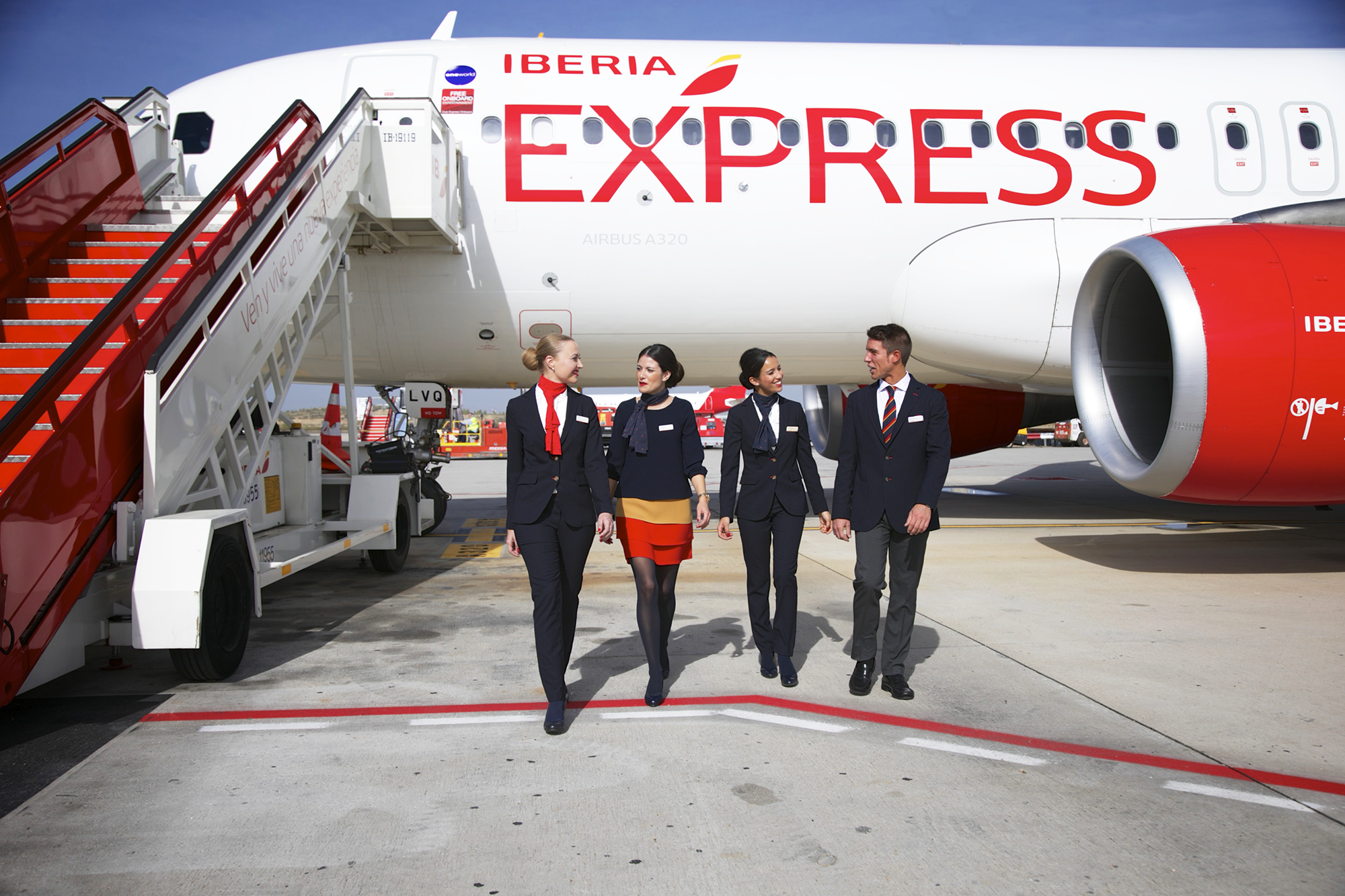Iberia Express cabin crew on tarmac