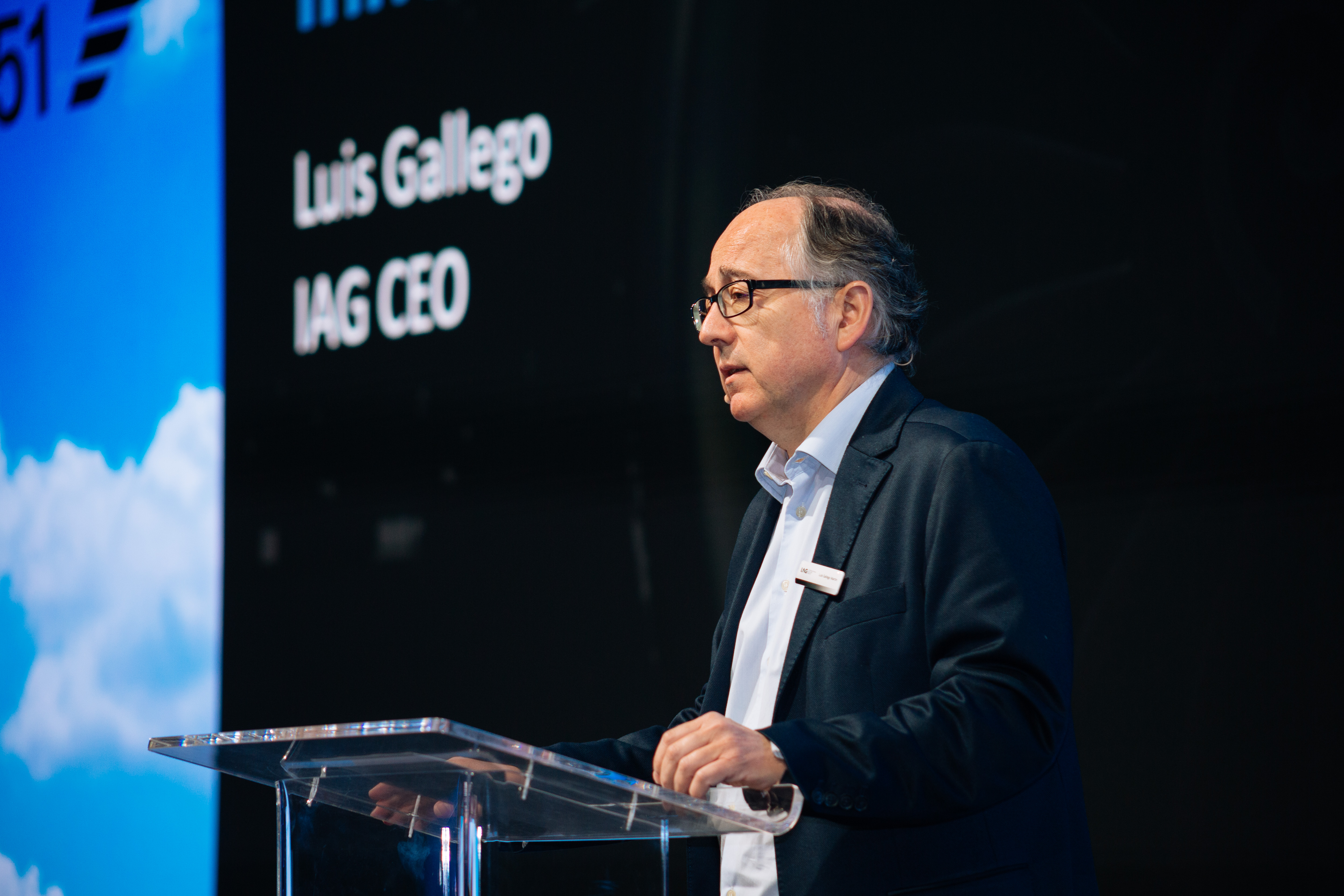 CEO Luis Gallego speaking at Innovation event in spring 2024