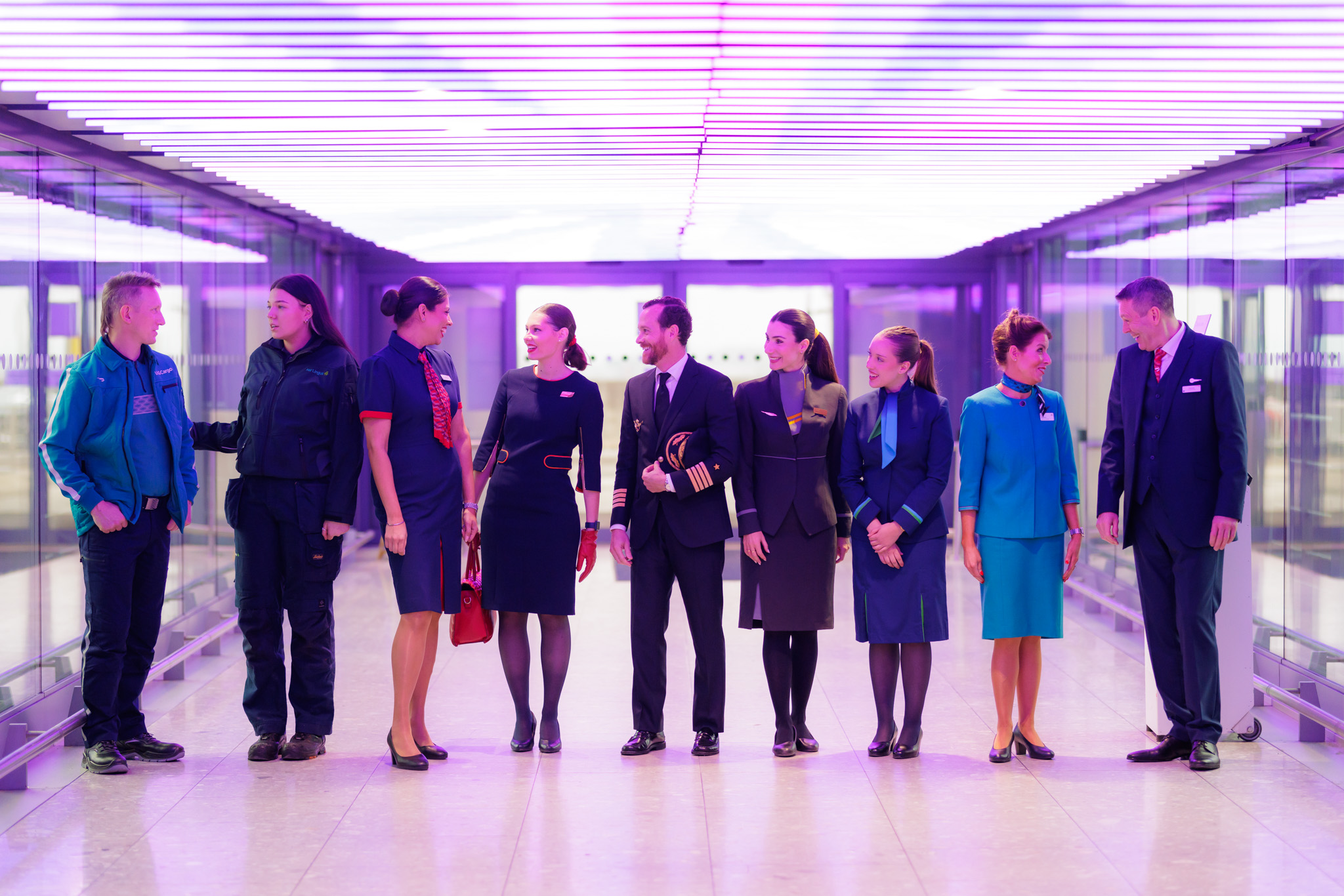 Members of IAG staff posing at Heathrow